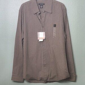 Calvin Klein Jeans Mens Button-Up Shirt Gray Plaid Long Sleeve L NWT